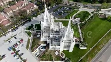 圣地亚哥加利福尼亚寺的鸟瞰图